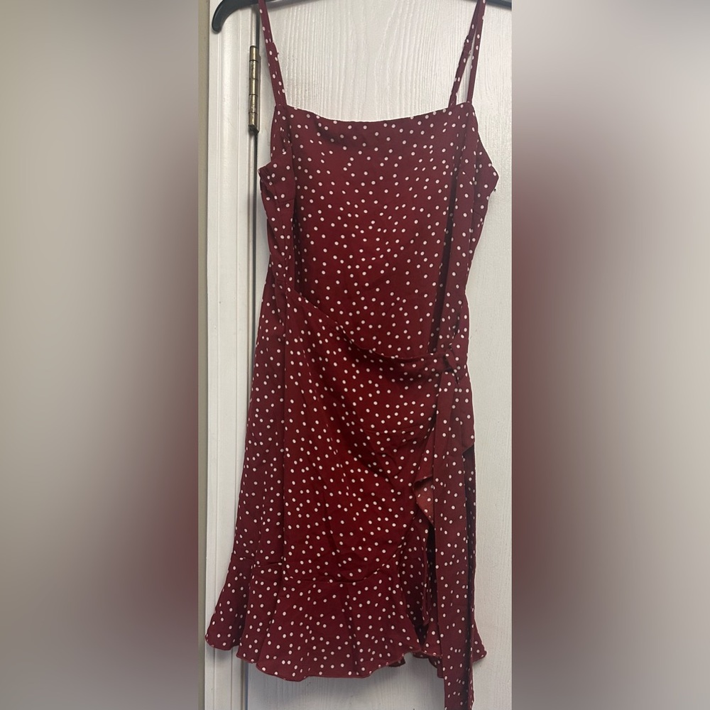 Polly Elegant brown Polka Dot Dress